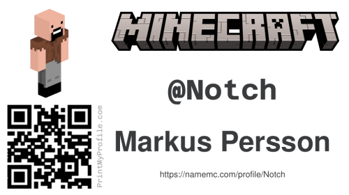 Example Minecraft business card