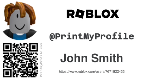 Example Roblox business card